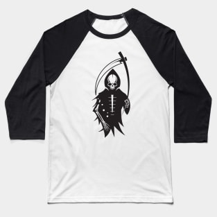 Grim Reaper and Scythe Baseball T-Shirt